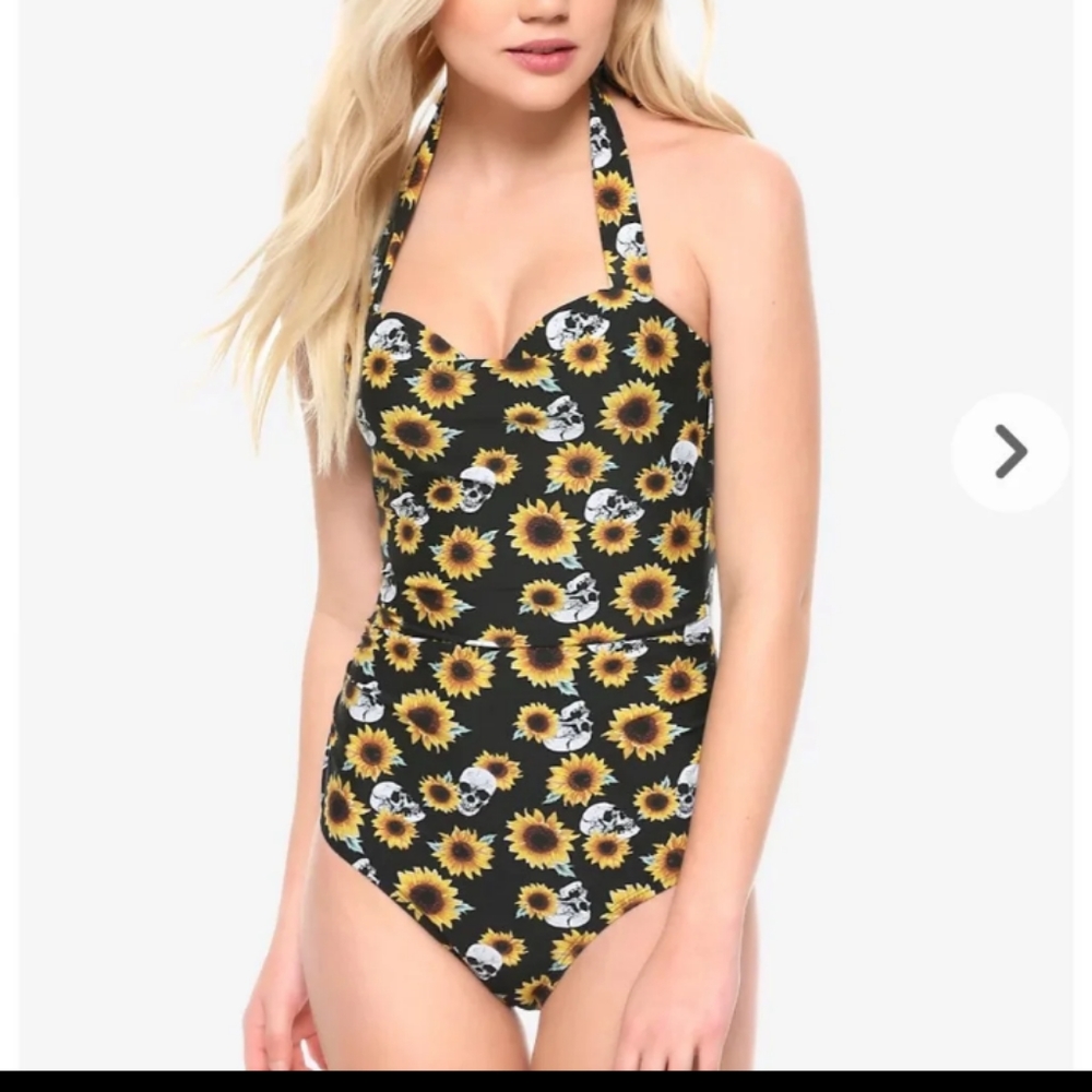Skull and sunflower swimsuit
